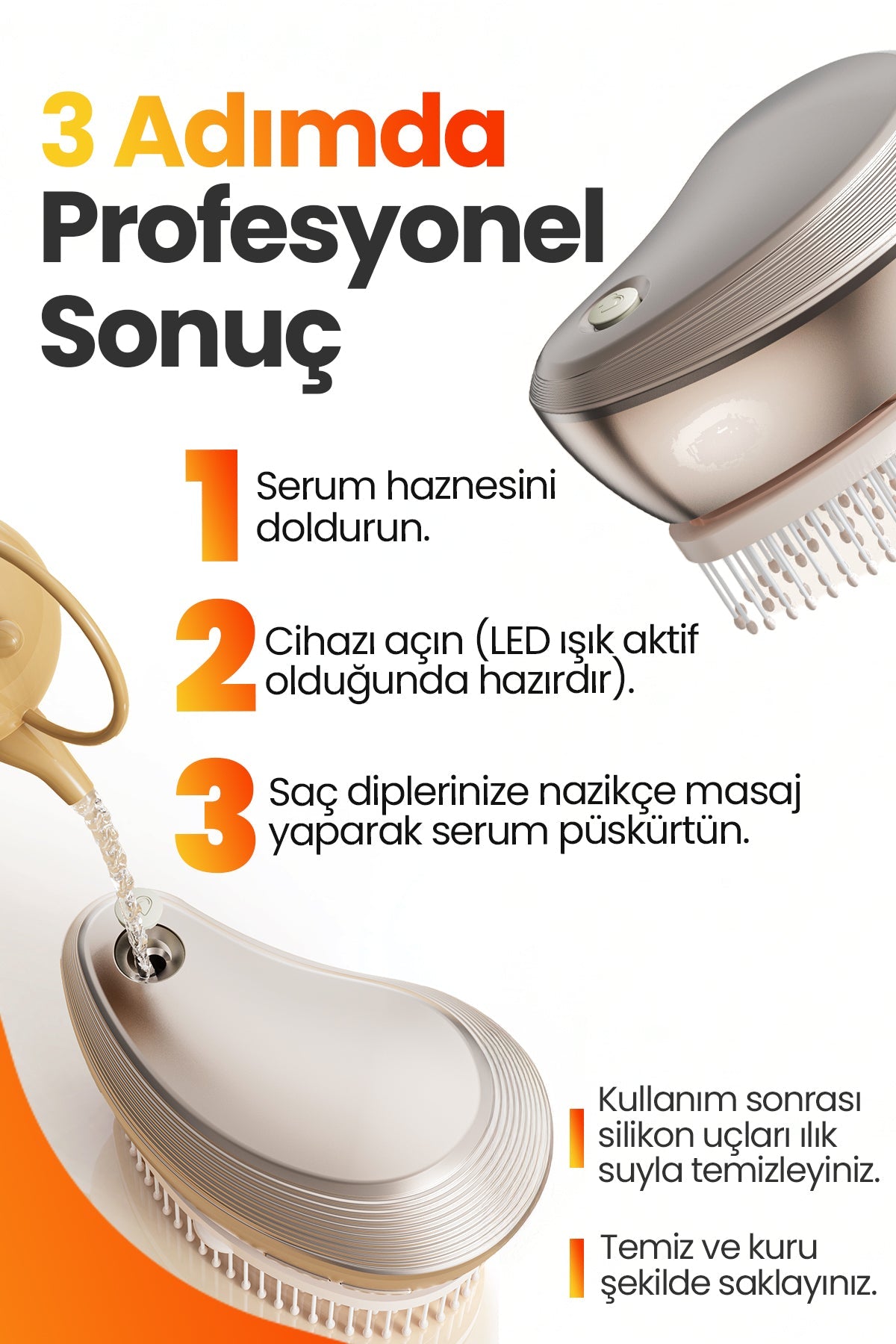 Seressé Serum Püskürtmeli Titreşimli Saç Bakım Cihazı