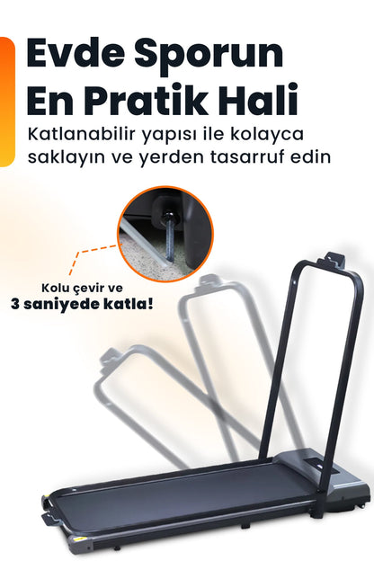 Dorimo Motion Pro Katlanabilir Koşu Bandı | 2 HP 130 kg 50x120 cm Bant 12 km/s Bluetooth Kumandalı Ev Tipi Yürüyüş Bandı