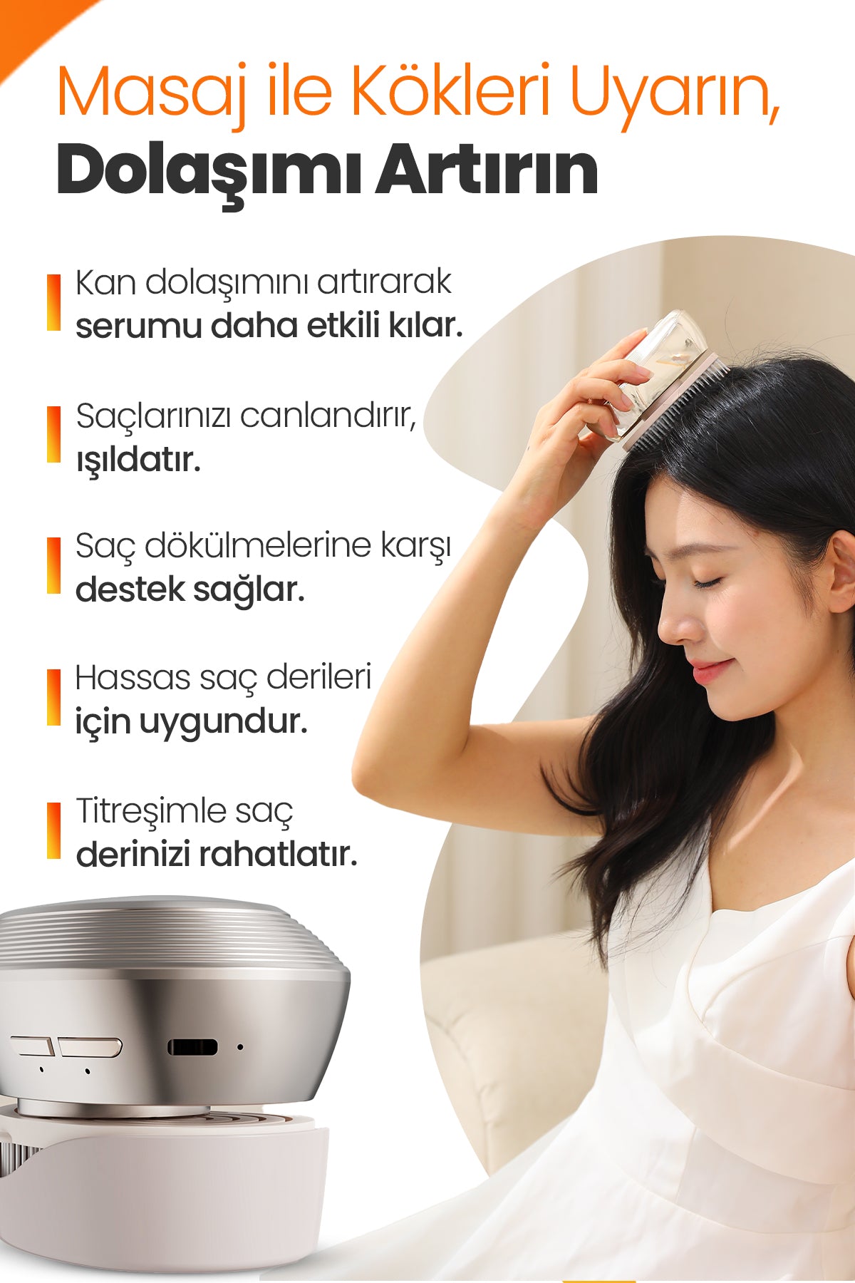 Titreşimli saç derisi masajı